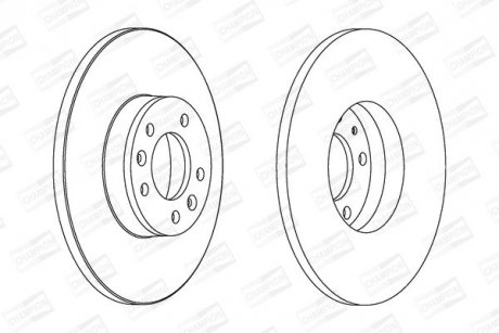 Диск гальмівний задній (кратно 2) Citroen Jumpy (07-16)/Fiat Scudo (07-16)/Peugeot Expert (07-) CHAMPION 562525CH