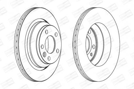 Диск тормозной задний (кратно 2шт.) VW MULTIVAN V (03-15) CHAMPION 562603CH