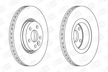 Диск гальмівний передній (кратно 2) Volvo S80 (06-), V70 (06-), XC70 (07-) CHAMPION 562643CH-1