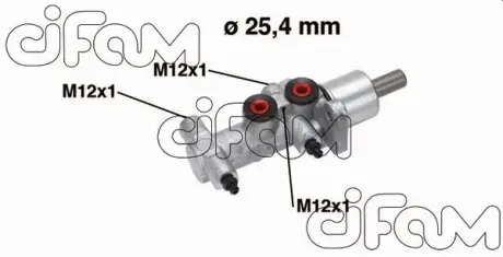 Головний гальмівний циліндр Movano A 99-/Trafic II 03- (D=25,4 мм)(D1=25,4mm, +ESP)(TRW) CIFAM 202-766