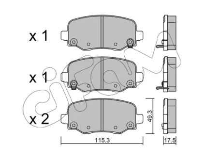 Комплект гальмівних накладок, дискове гальмо CIFAM 822-1002-1