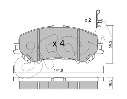 Комплект гальмівних накладок, дискове гальмо CIFAM 822-1010-0