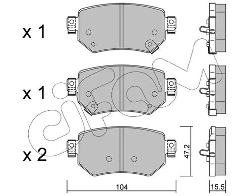 Комплект гальмівних накладок, дискове гальмо CIFAM 822-1159-0 (фото 1)