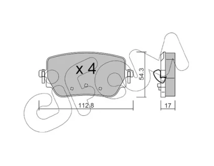 Комплект гальмівних накладок, дискове гальмо CIFAM 822-1196-0
