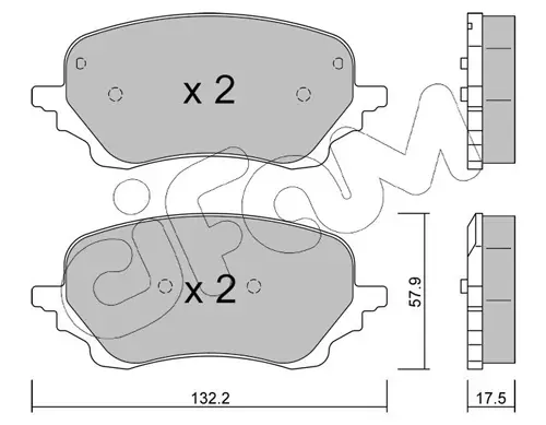 Комплект гальмівних накладок, дискове гальмо CIFAM 822-1247-0 (фото 1)