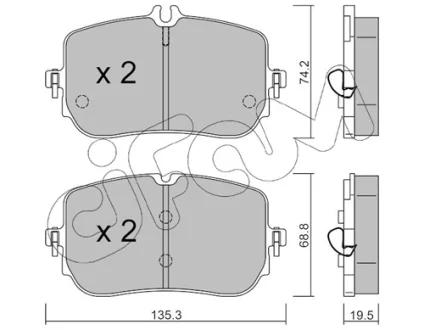 Комплект гальмівних накладок, дискове гальмо CIFAM 822-1268-0