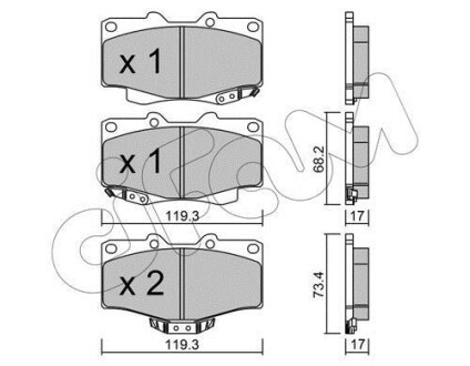 Гальмівні колодки пер. Land Cruiser/Hilux/4 Runner/Taro 89- CIFAM 822-129-2