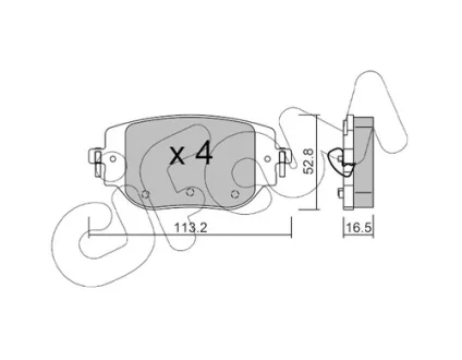 Комплект гальмівних накладок, дискове гальмо CIFAM 822-1346-0