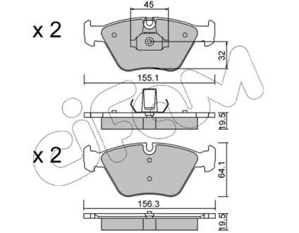 Гальмівні колодки пер. BMW 5 (E39) 95-03 (ATE) CIFAM 822-207-3
