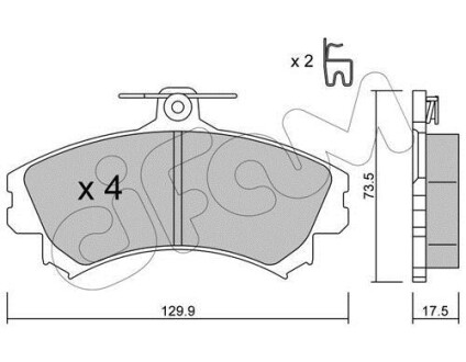 Гальмівні колодки пер. Mitsubishi Colt/Volvo S40/V40 1.1-2.0 i/TD 95- (TRW) CIFAM 822-216-1