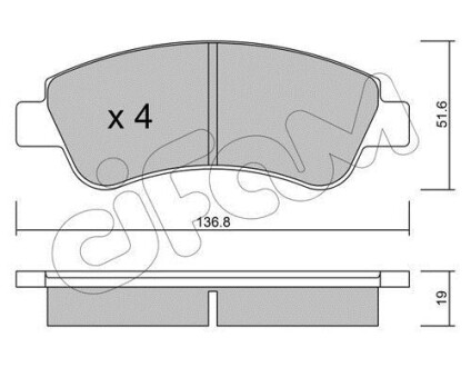 Гальмівні колодки пер. Citroen Berlingo /С3/С4/1.0-2.0 03- CIFAM 822-327-0