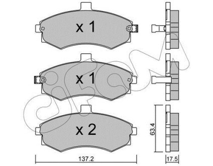 Гальмівні колодки пер. Matrix/Lavita/Elantra/Lantra/Coupe/Cerato 98-10 CIFAM 822-504-0