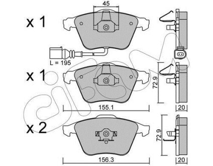 Гальмівні колодки пер. Audi A4/A6/A8 00- CIFAM 822-549-2