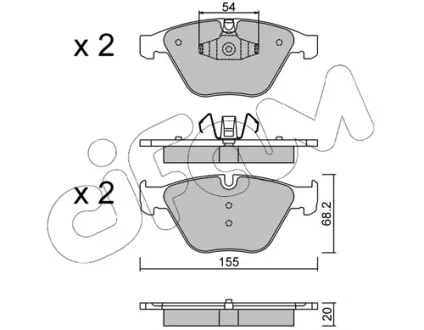 Гальмівні колодки пер. BMW 3 (E90)/5 (E60)/7 (E65) 02-13 (ATE) CIFAM 822-558-6