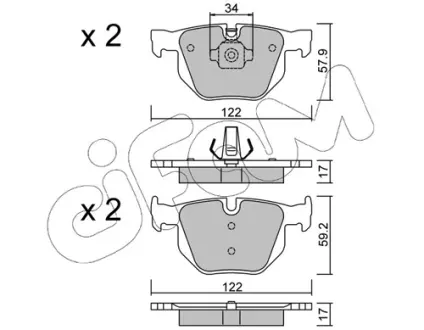 Гальмівні колодки зад. X F16/X F15/X E71/X E70 06-19 CIFAM 822-644-4