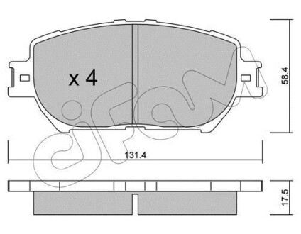 Гальмівні колодки пер. Toyota Camry 96-06 (akebono) CIFAM 822-751-0