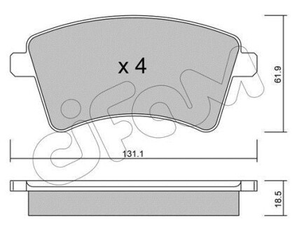 Гальмівні колодки пер. Kangoo 08- (R15/R16) CIFAM 822-812-0