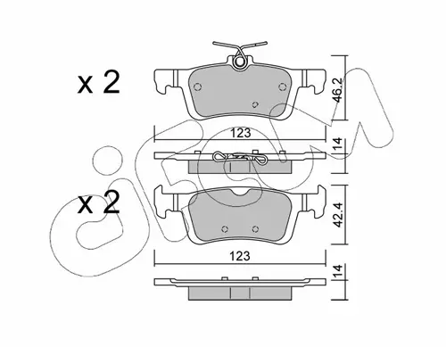 Комплект гальмівних накладок, дискове гальмо CIFAM 822-986-1 (фото 1)