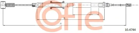 Трос ручного гальма зад. COFLE 10.4744