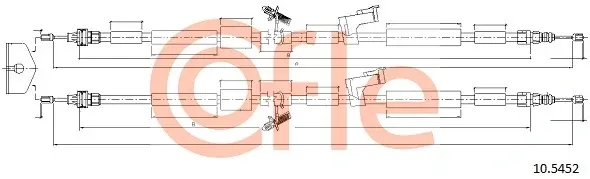 Трос ручного гальма зад. Ford Kuga 08- 1940/1803+1850/1715 COFLE 10.5452 (фото 1)