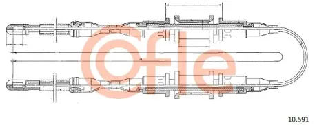 Трос ручного гальма Opel Kadett E 1.6-1.8 COFLE 10.591