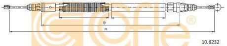 Трос, стояночная тормозная система COFLE 10.6232