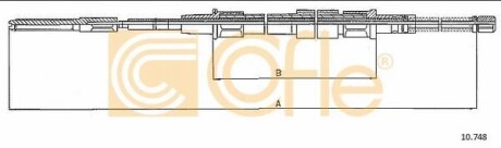 Трос ручного гальма зад. COFLE 10748 (фото 1)