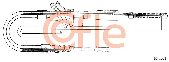 Трос ручного гальма зад. Л Audi 80/90 78-88 (барабанні гальма) 1195/415 COFLE 10.7501 (фото 1)