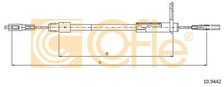 Трос ручного гальма правий DB E200-420,E220-300D 95 COFLE 10.9442