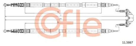 Трос ручника COFLE 11.5867