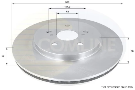Comline - Диск гальмівний вентильований COMLINE ADC01158V
