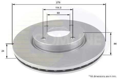 Comline - Диск гальмівний вентильований COMLINE ADC0284V