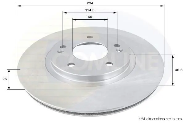 Тормозной диск COMLINE ADC1050V (фото 1)