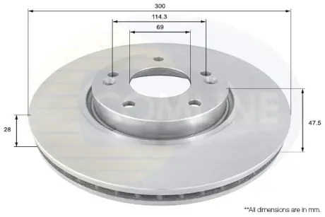 Comline - Диск гальмівний вентильований з покриттям COMLINE ADC1092V