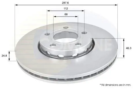 Comline - Диск гальмівний вентильований з покриттям COMLINE ADC1417V