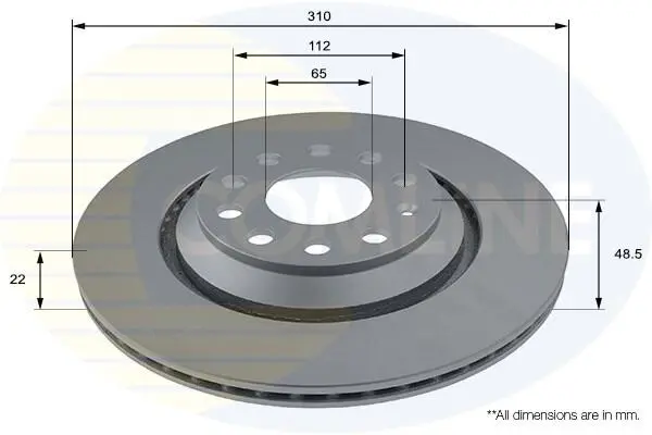 Тормозной диск COMLINE ADC1493V (фото 1)
