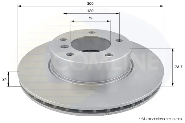 Comline - Диск гальмівний вентильований з покриттям COMLINE ADC1728V (фото 1)