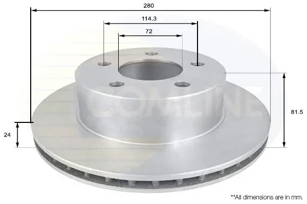 Тормозной диск COMLINE ADC2302V (фото 1)