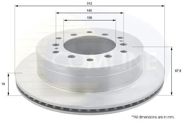Тормозной диск COMLINE ADC2514V (фото 1)