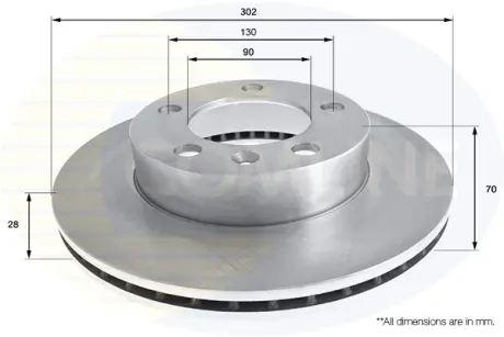 Comline - Диск гальмівний вентильований з покриттям COMLINE ADC2701V
