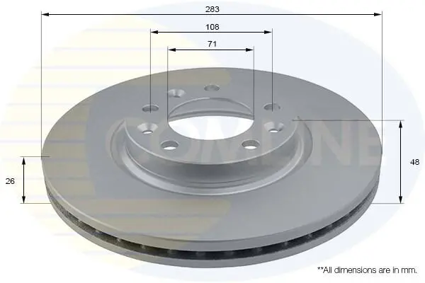 Тормозной диск COMLINE ADC2710V (фото 1)