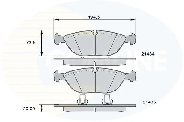 Комплект тормозных колодок, дисковый тормоз COMLINE CBP01003 (фото 1)