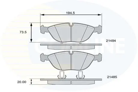 Комплект тормозных колодок, дисковый тормоз COMLINE CBP01003