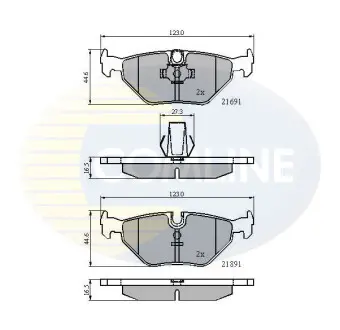 Комплект тормозных колодок, дисковый тормоз COMLINE CBP01011