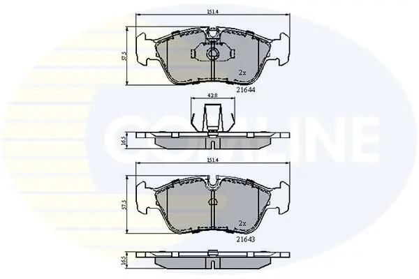 Комплект тормозных колодок, дисковый тормоз COMLINE CBP01023 (фото 1)