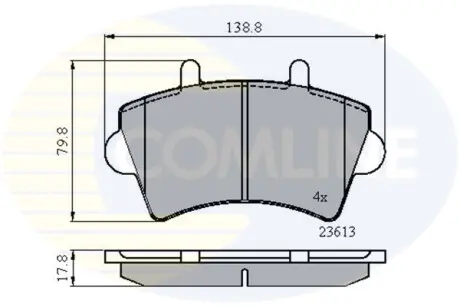 Комплект тормозных колодок, дисковый тормоз COMLINE CBP01035