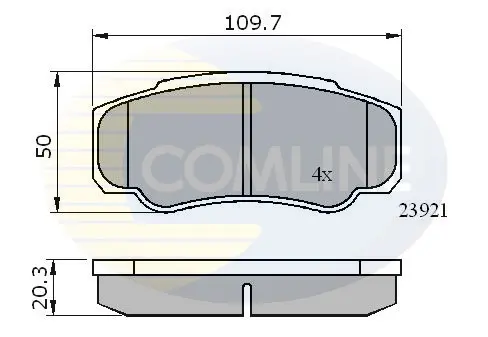 Комплект тормозных колодок, дисковый тормоз COMLINE CBP01042 (фото 1)