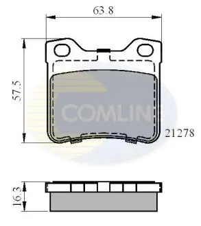 Комплект тормозных колодок, дисковый тормоз COMLINE CBP01060