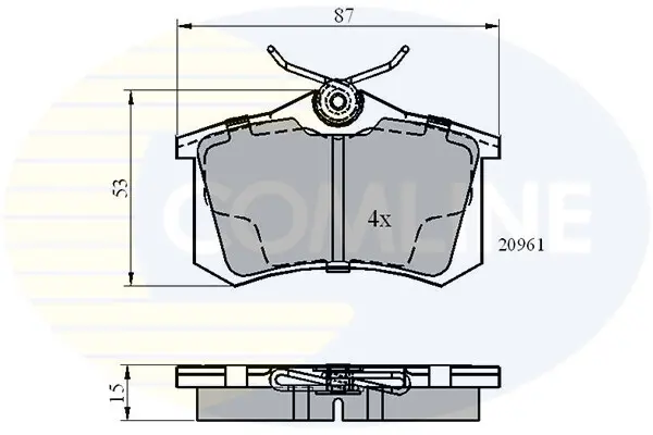 Комплект тормозных колодок, дисковый тормоз COMLINE CBP0108 (фото 1)