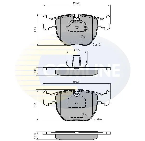 Комплект тормозных колодок, дисковый тормоз COMLINE CBP01096 (фото 1)